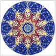 Kép 1/2 - Gyémántkirakó készlet - Mandala kék-sárga-piros (eltérő formájú kövekkel)