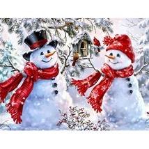 Gyémántkirakó készlet - Két hóember