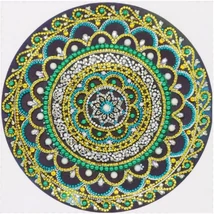 Gyémántkirakó készlet - Mandala zöld (eltérő formájú kövekkel)