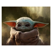 Gyémánt kirakó keretre feszítve - Baby Yoda (Grogu)