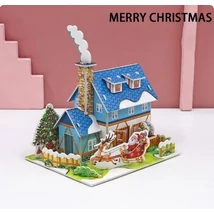 Papírmakett - házikó télapóval (3D puzzle)