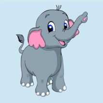 Gyerek számfestő - Aranyos kiselefánt
