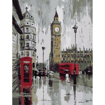 Számfestő - London Big Ben esőben
