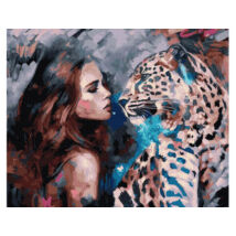 Számfestő - Lány leopárddal