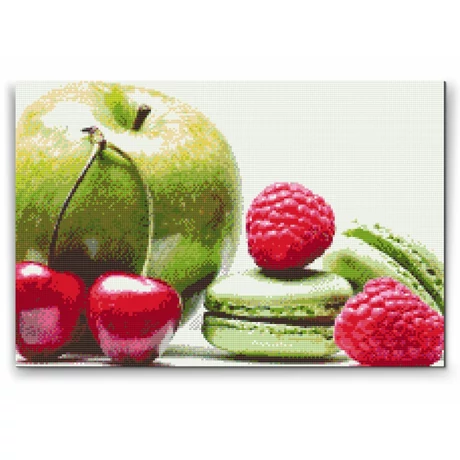 Gyémánt kirakó készlet - Macaron gyümölcsökkel