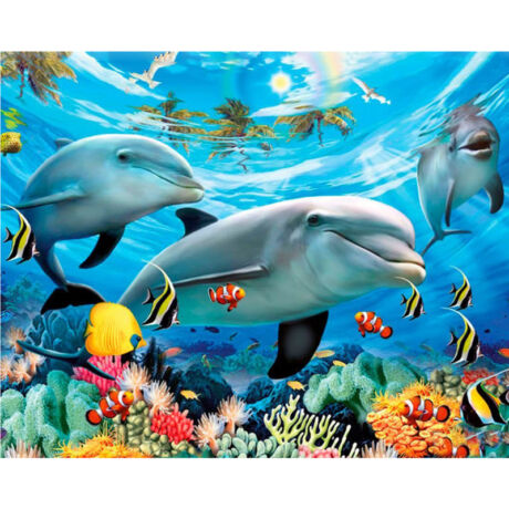 Gyémántkirakó készlet - Delfinek halakkal
