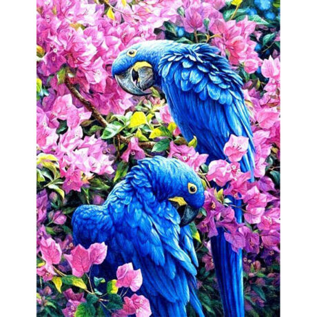 Gyémántkirakó készlet - Kék papagájok