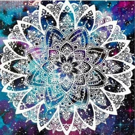 Gyémánt kirakó készlet - Fehér mandala