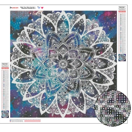 Gyémánt kirakó készlet - Fehér mandala