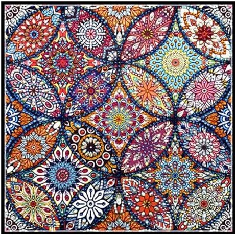 Gyémántkirakó készlet - Sokszínű mandala (eltérő formájú kövekkel)