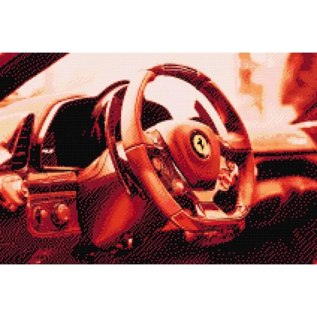 Gyémánt kirakó keretre feszítve - Ferrari kormány