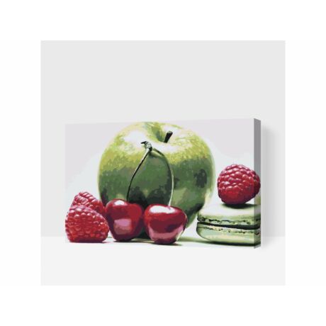 Számozott kifestő - Macaron gyümölcsökkel